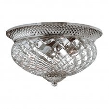 PLANTATION large antique nickel traditional flush ceiling light