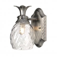 PLANTATION sophisticated bathroom wall light in antique nickel