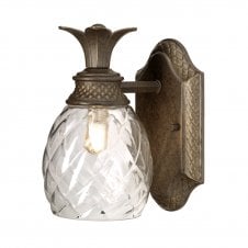 PLANTATION sophisticated bathroom wall light in pearl bronze