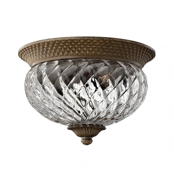 PLANTATION traditional small bronze flush low ceiling light