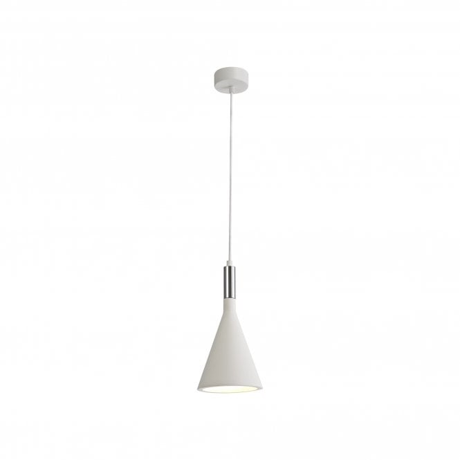 PLASTERPAINT small ceiling pendant chrome with white paintable shade