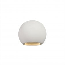 PLASTERPAINT  Wall Light White Globe Shape Paintable Gypsum