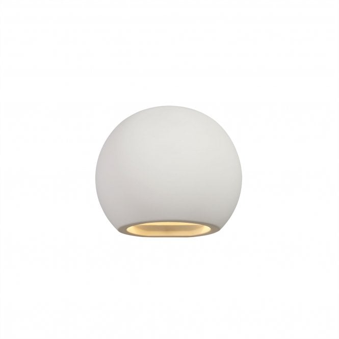 PLASTERPAINT  Wall Light White Globe Shape Paintable Gypsum