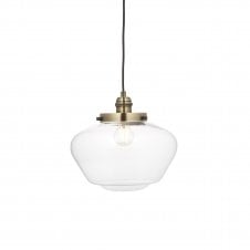 PLATFORM Ceiling Pendant In Antique Brass with Clear Glass