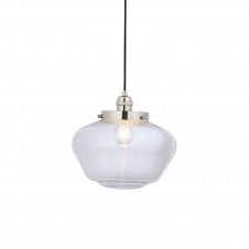 PLATFORM Ceiling Pendant In Polished Nickel with Clear Glass