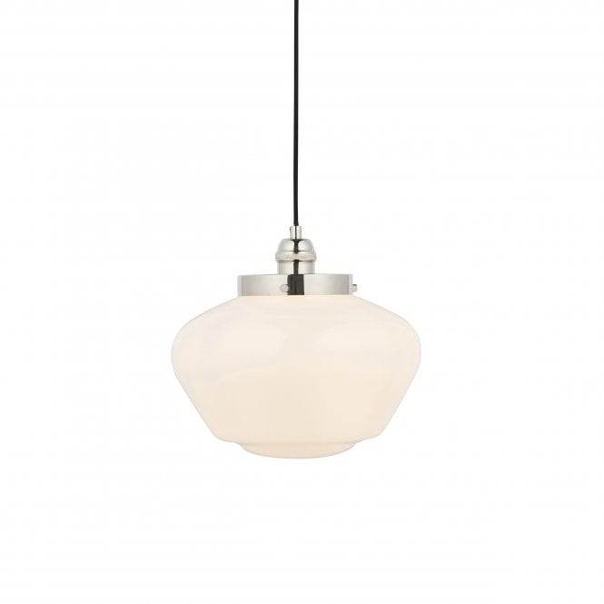 PLATFORM Ceiling Pendant In Polished Nickel with Opal Glass