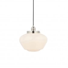 PLATFORM Ceiling Pendant In Polished Nickel with Opal Glass