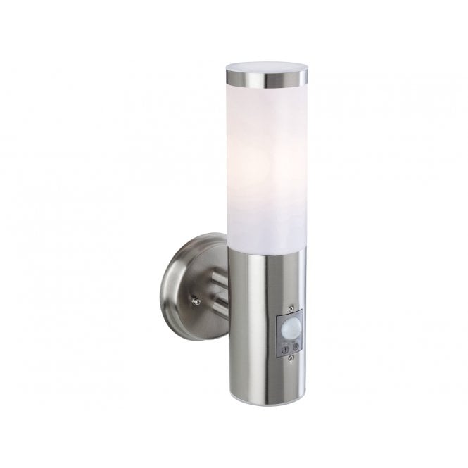 PLAZA 1 Light Stainless Steel Wall Light with PIR