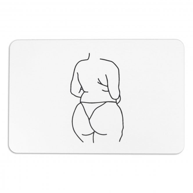 Plus Body Lines Bath Mat | White Stone