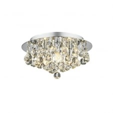 Chrome Crystal Chandelier Light Fitting Ideal for Low Ceilings