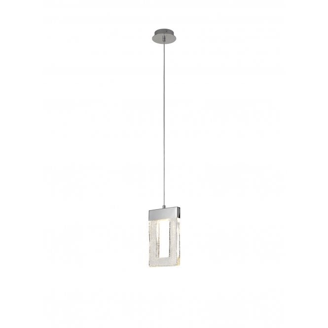 POLAROID LED Ceiling Pendant Light in Polished Chrome and Crystal Glass with 3 year warranty