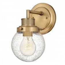POPPY 1 Light Wall Light in Brass with Clear Seeded Glass