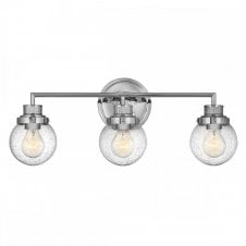 POPPY 3 Light Wall Light in Chrome with Clear Seeded Glass