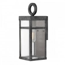 PORTER Small Wall Lantern in Black with Clear Glass