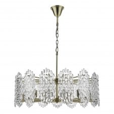 Large glass and brass ceiling pendant