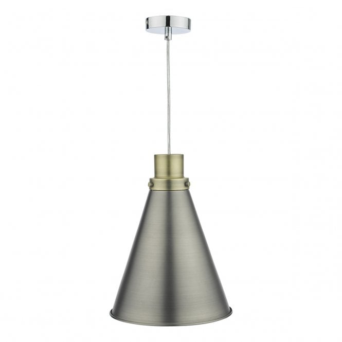 POTTER Easy Fit Ceiling Pendant Shade in Antique Chrome