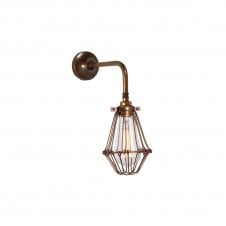 PRAIA Vintage Cage Wall Light in Antique Brass