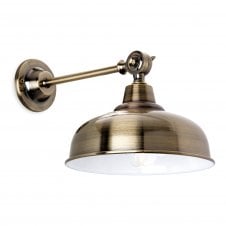 PRESTON industrial style antique brass wall light