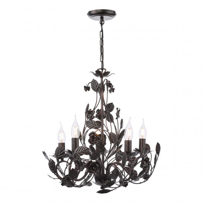 Priscilla 5 Light Pendant in Matt Black and Brushed Bronze (Fitting Only)