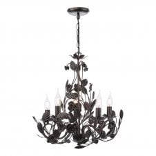 matte black and brushed bronze 5 light pendant chandelier