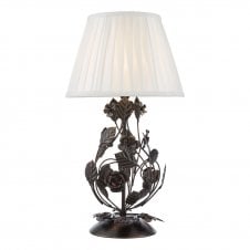 matte black and brushed bronze table lamp