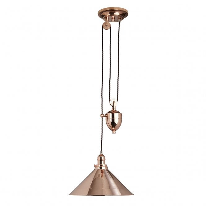 PROVENCE copper rise and fall ceiling pendant light