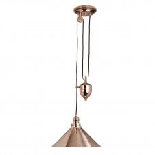 PROVENCE copper rise and fall ceiling pendant light