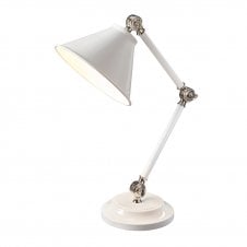 PROVENCE ELEMENT white and polished nickel table lamp