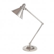 PROVENCE retro style adjustable angled table lamp - polished nickel