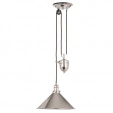 PROVENCE rise and fall ceiling pendant light, polished nickel