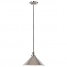 French inspired industrial ceiling pendant in polished nickel