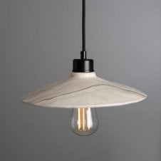 PYRUS Ceiling Pendant with Marbled Ceramic Cone Shade & Black Lamp Holder