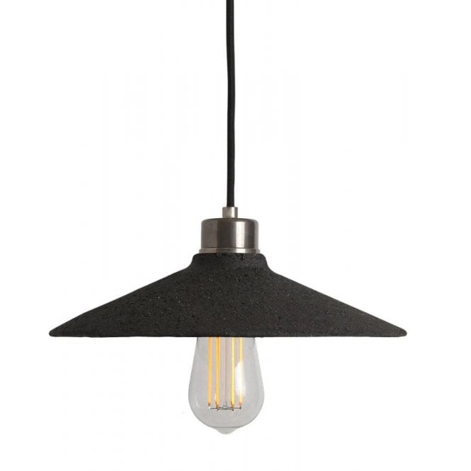 PYRUS Ceramic Pendant Light 28Cm Black Clay Antique Silver
