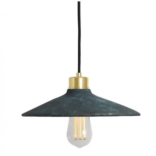 PYRUS Ceramic Pendant Light 28Cm Blue Earth Polished Brass