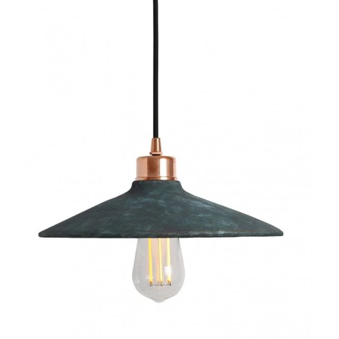PYRUS Ceramic Pendant Light 28Cm Blue Earth Polished Copper