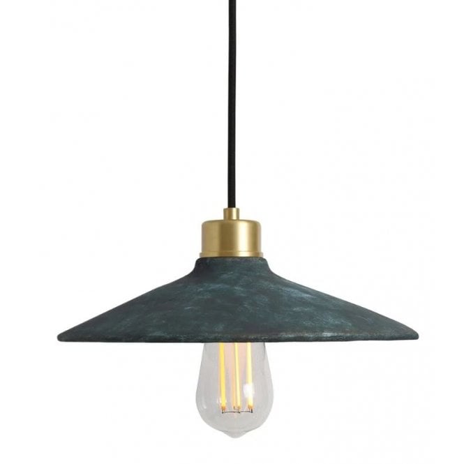 PYRUS Ceramic Pendant Light 28Cm Blue Earth Satin Brass