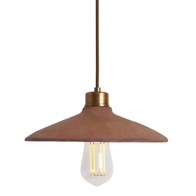 PYRUS Ceramic Pendant Light 28Cm Red Iron Antique Brass