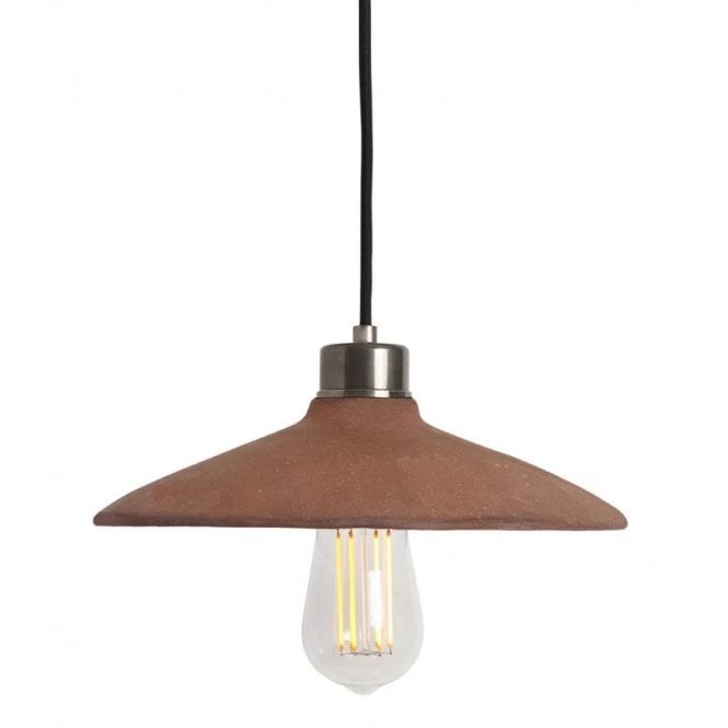 PYRUS Ceramic Pendant Light 28Cm Red Iron Antique Silver