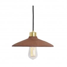 PYRUS Ceramic Pendant Light 28Cm Red Iron Polished Brass