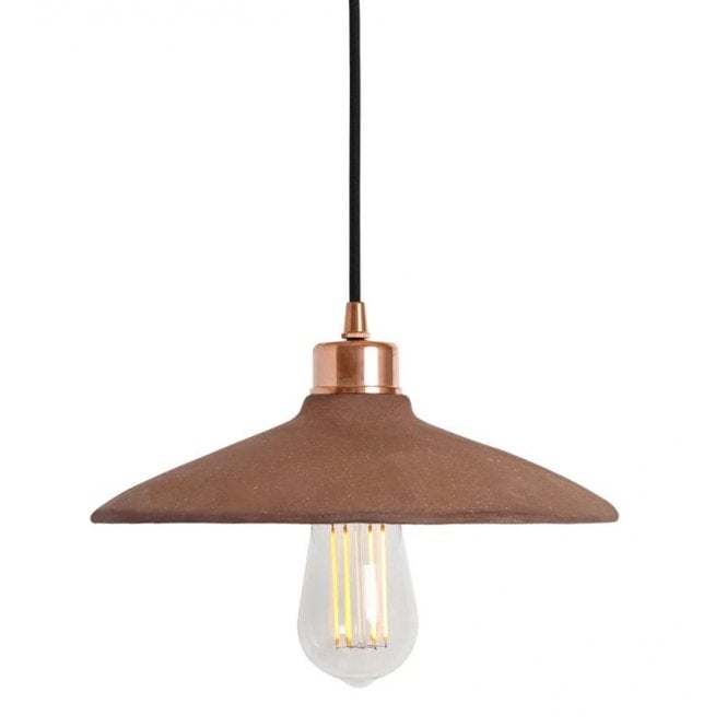 PYRUS Ceramic Pendant Light 28Cm Red Iron Polished Copper