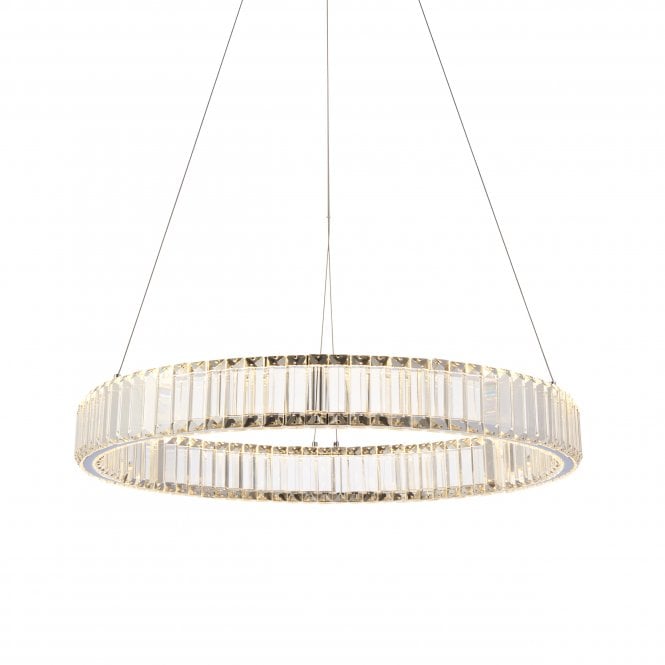 QUARTZ Ceiling Pendant in Chrome with Clear Crystal
