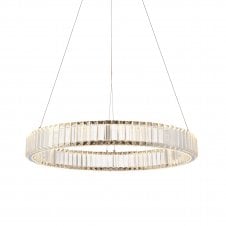 QUARTZ Ceiling Pendant in Chrome with Clear Crystal