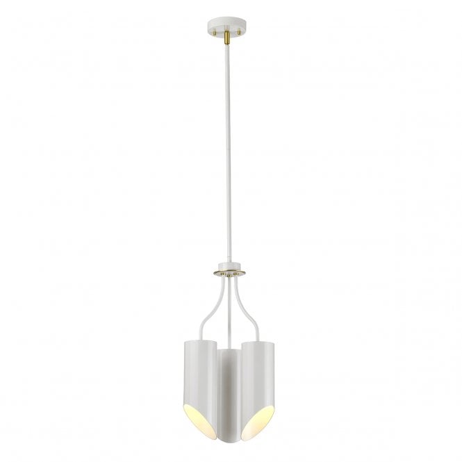 QUINTO modern 3 light chandelier in white finish