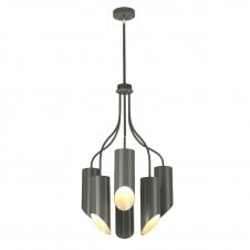 QUINTO modern 6 light chandelier in dark grey finish