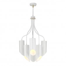 QUINTO modern 6 light chandelier in white finish