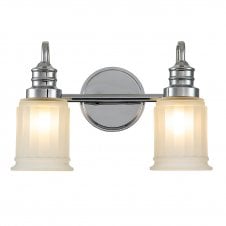 Quoizel SWELL 2 Light Wall Light Steel, Glass, Bathroom Safe