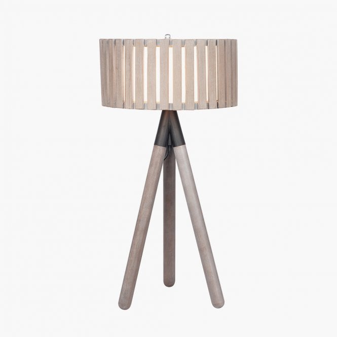 RABANNE Slatted Antique Wood Tripod Table Lamp