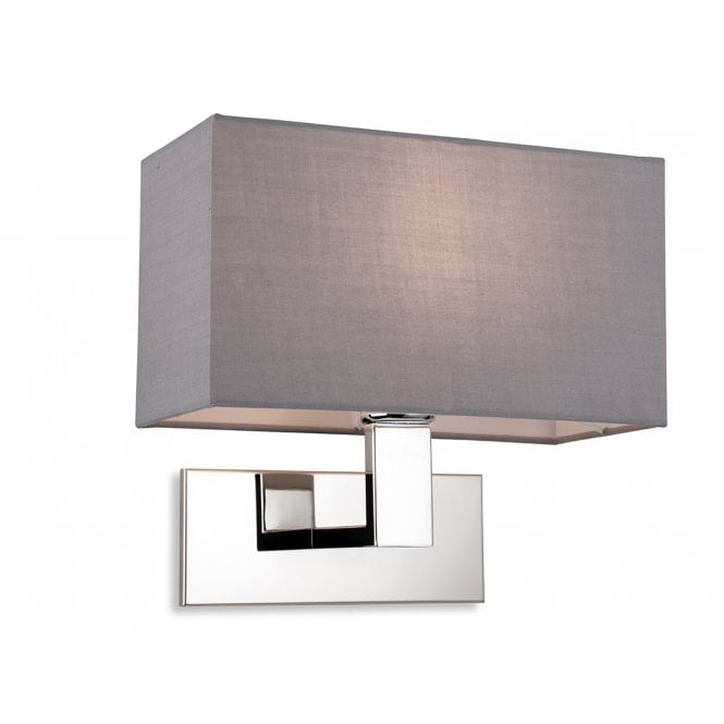RAFFLES 1 Light Chrome With Grey Shade Wall Light