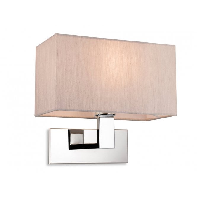 RAFFLES 1 Light Chrome With Oyster Shade Wall Light