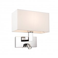 RAFFLES 2 Light Wall (Switched) Chrome with Cream Shade